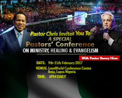 Image result for pastor chris hosts benny hinn lagos nigeria february 9